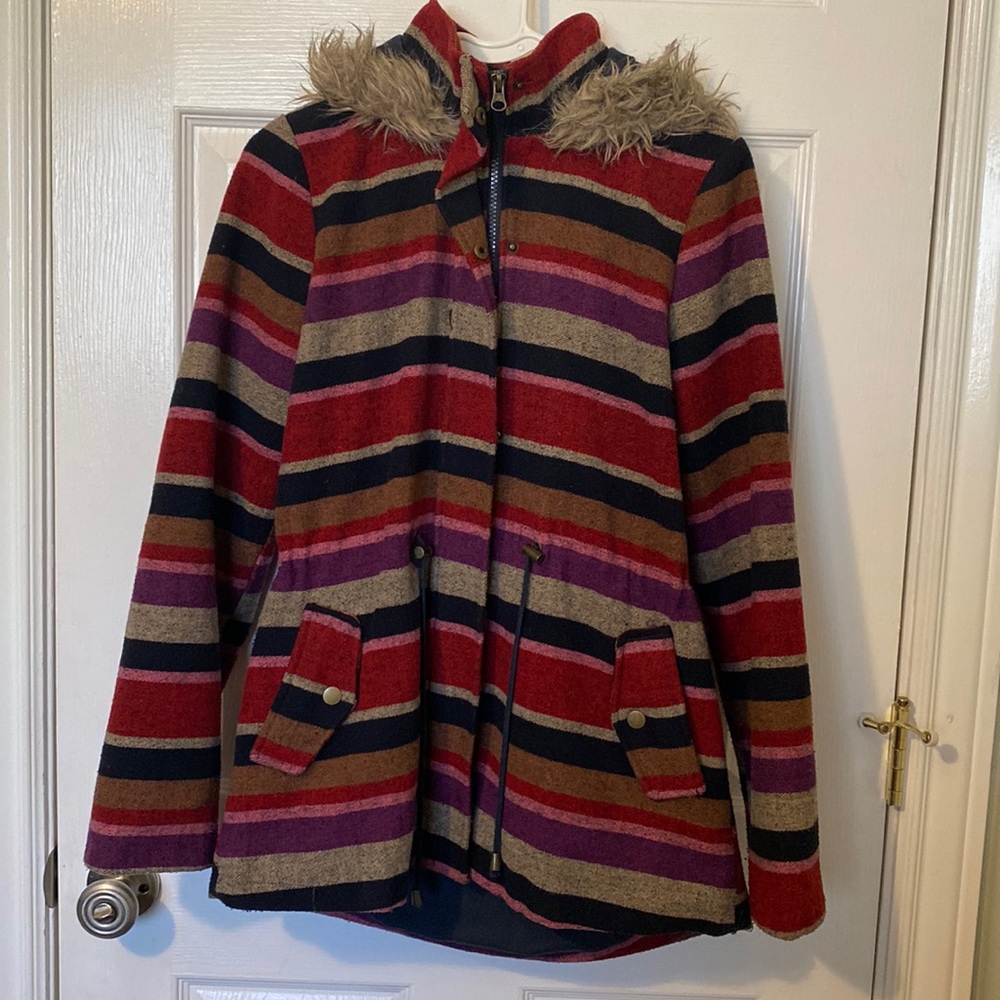 Striped coat mossismo size large